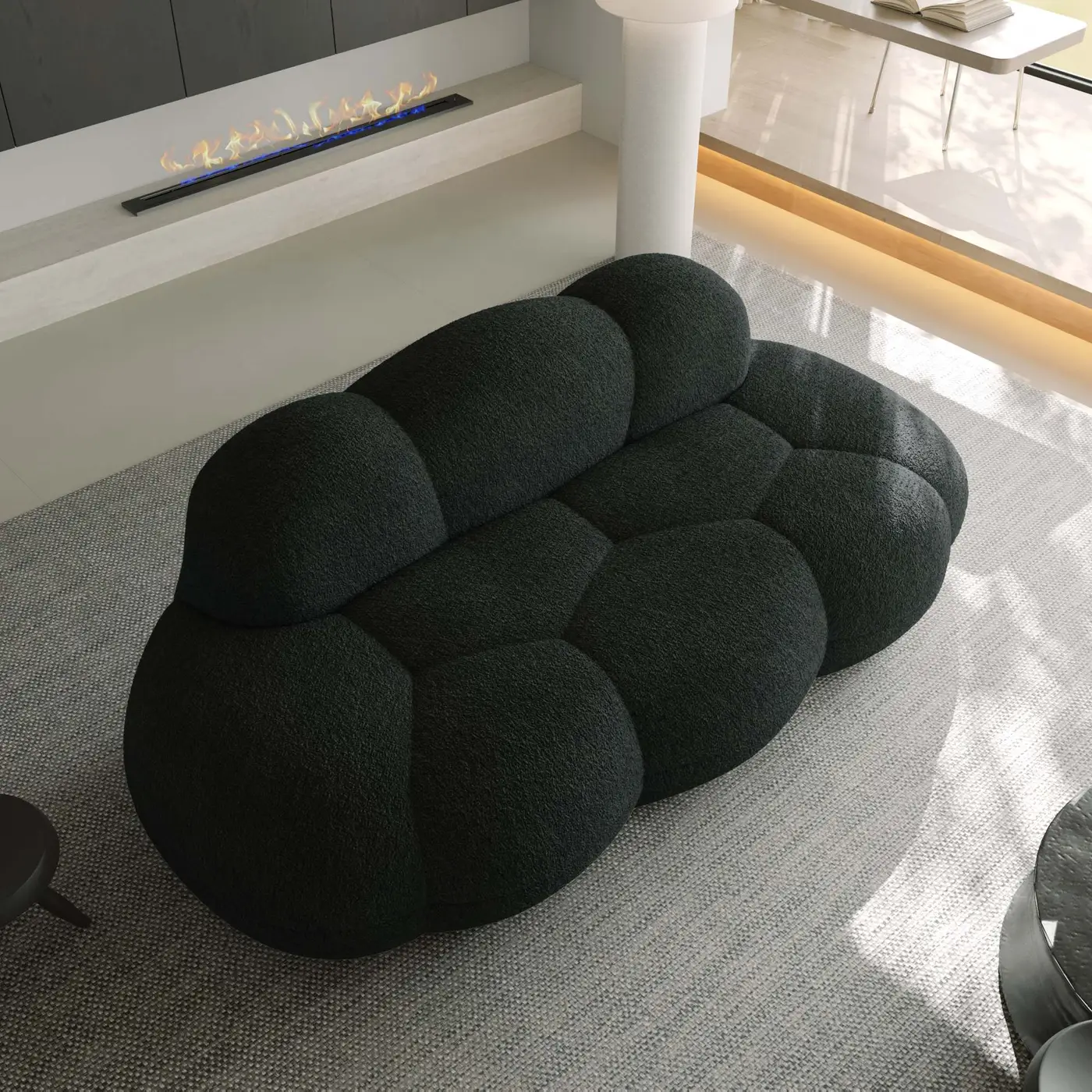 Atunus Home Bubble Curve sofa in Black